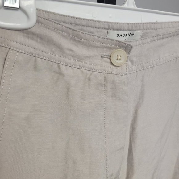 Aritzia Babaton Dara High Waist Linen Blend Pant Lilac Fog - Picture 4 of 9